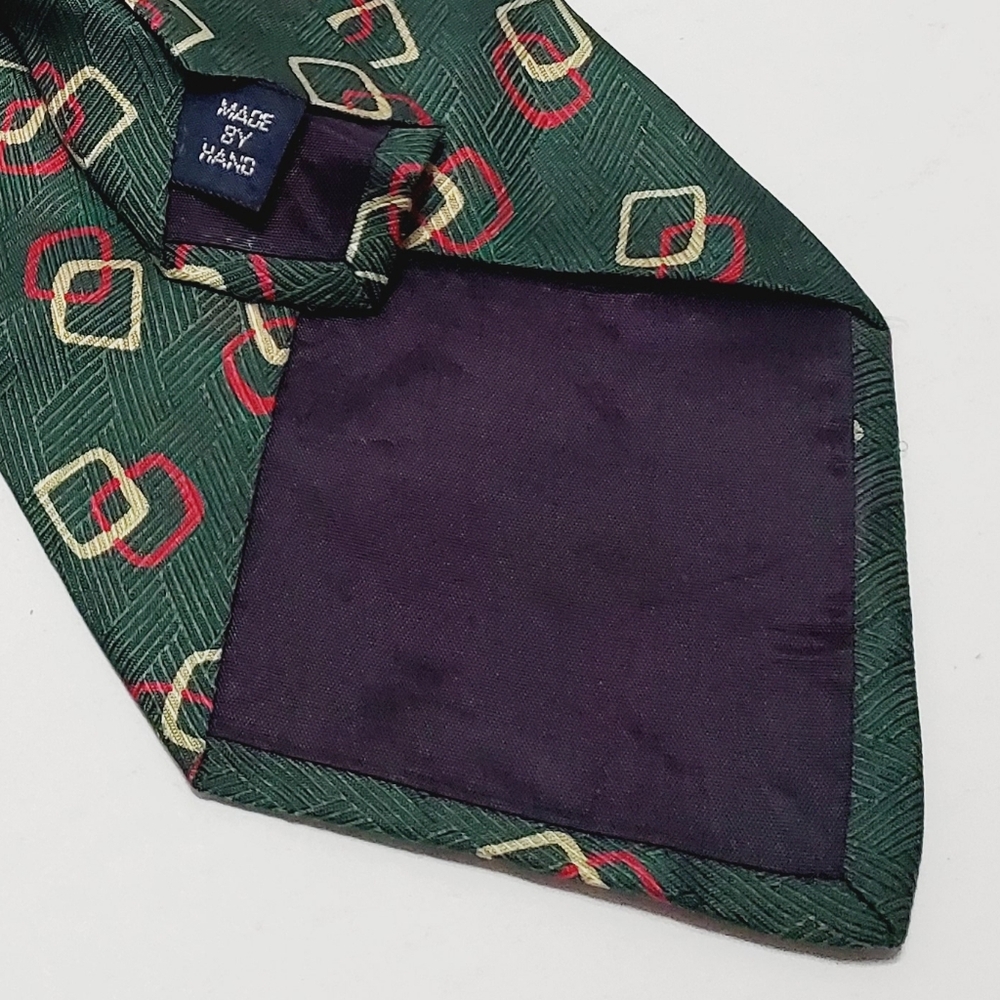 Polo Ralph Lauren Green Geometric Pattern Men's Silk Neck Tie 57x4" - Picture 4 of 5